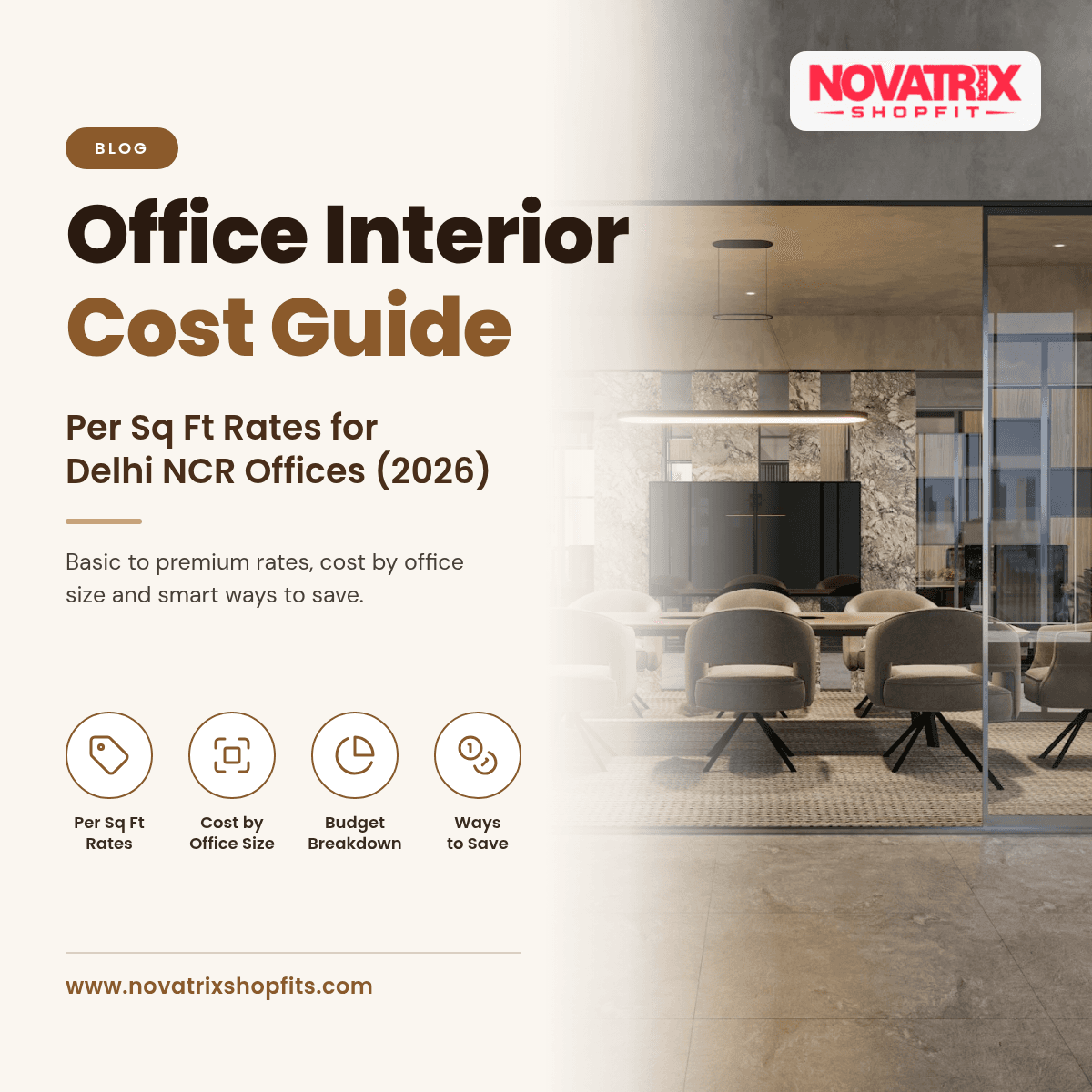 Office Interior Cost in Delhi NCR: Per Sq Ft Price Guide (2026) (paste in the Title field only, not in the body
