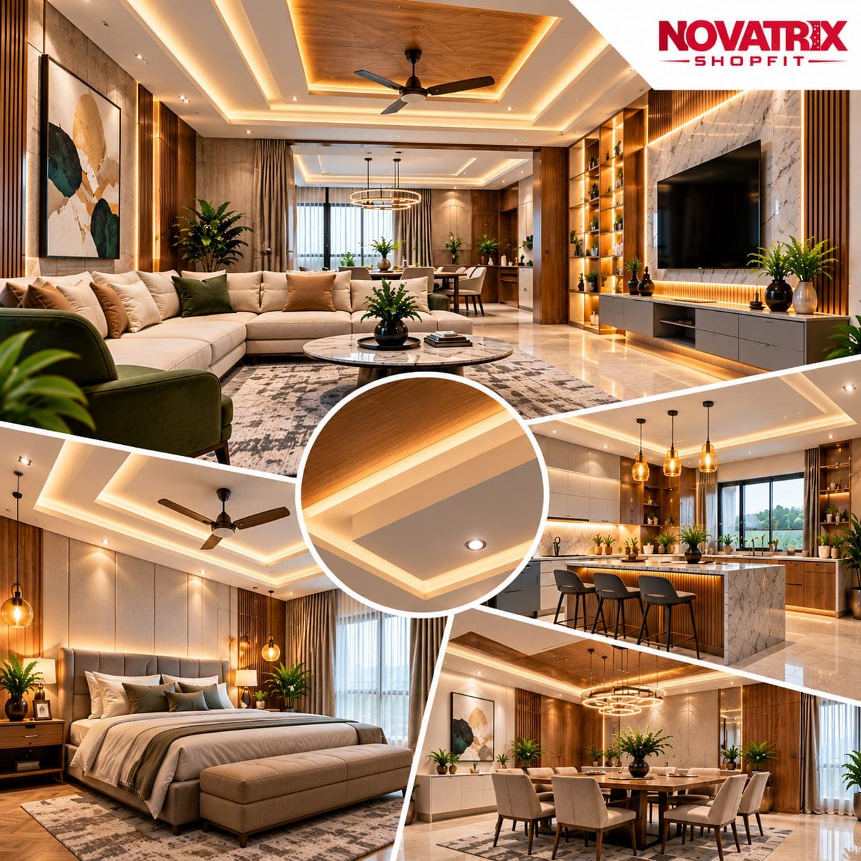 : Modern False Ceiling Designs for Home in 2026 | Novatrix